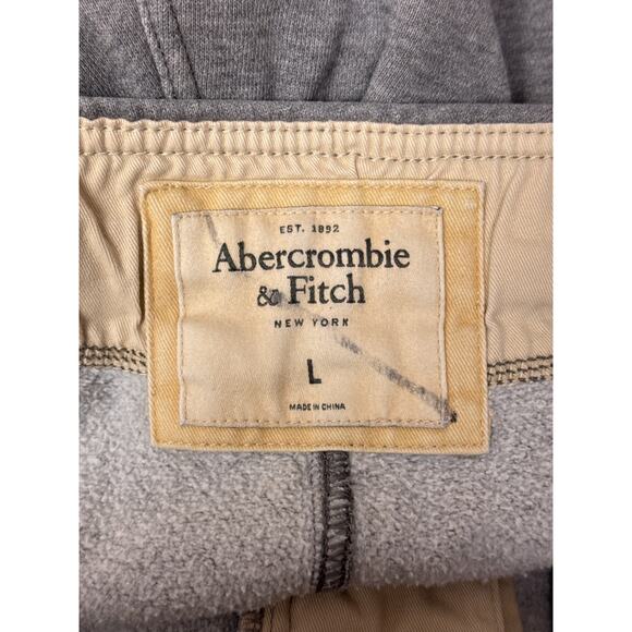Vintage Abercrombie & Fitch Sweatpants Large Mens Heather Gray Varsity Y2K - Picture 8 of 10